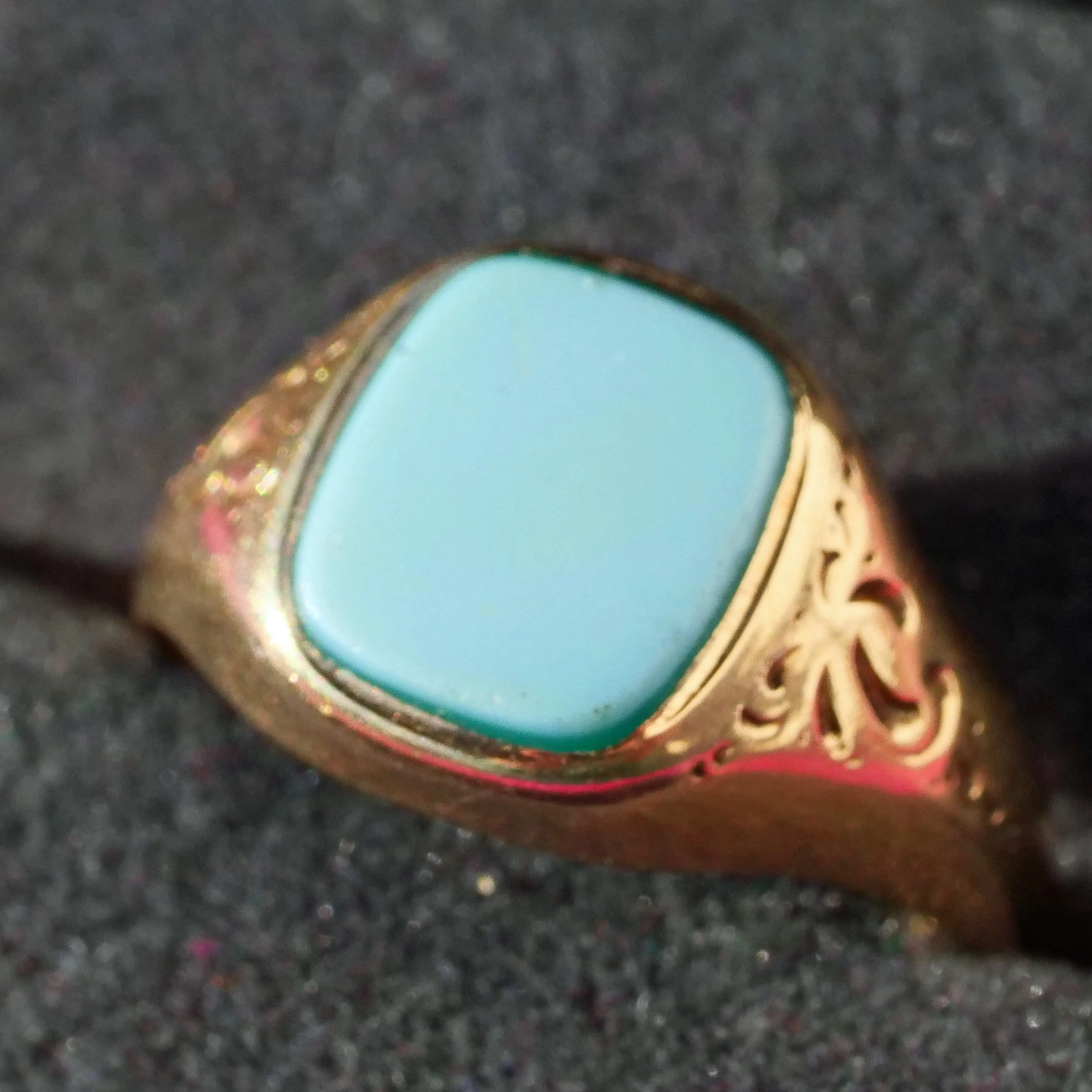 Lagenstein Ring 585er Gelbgold Vintage um 1940 2,7 Gramm