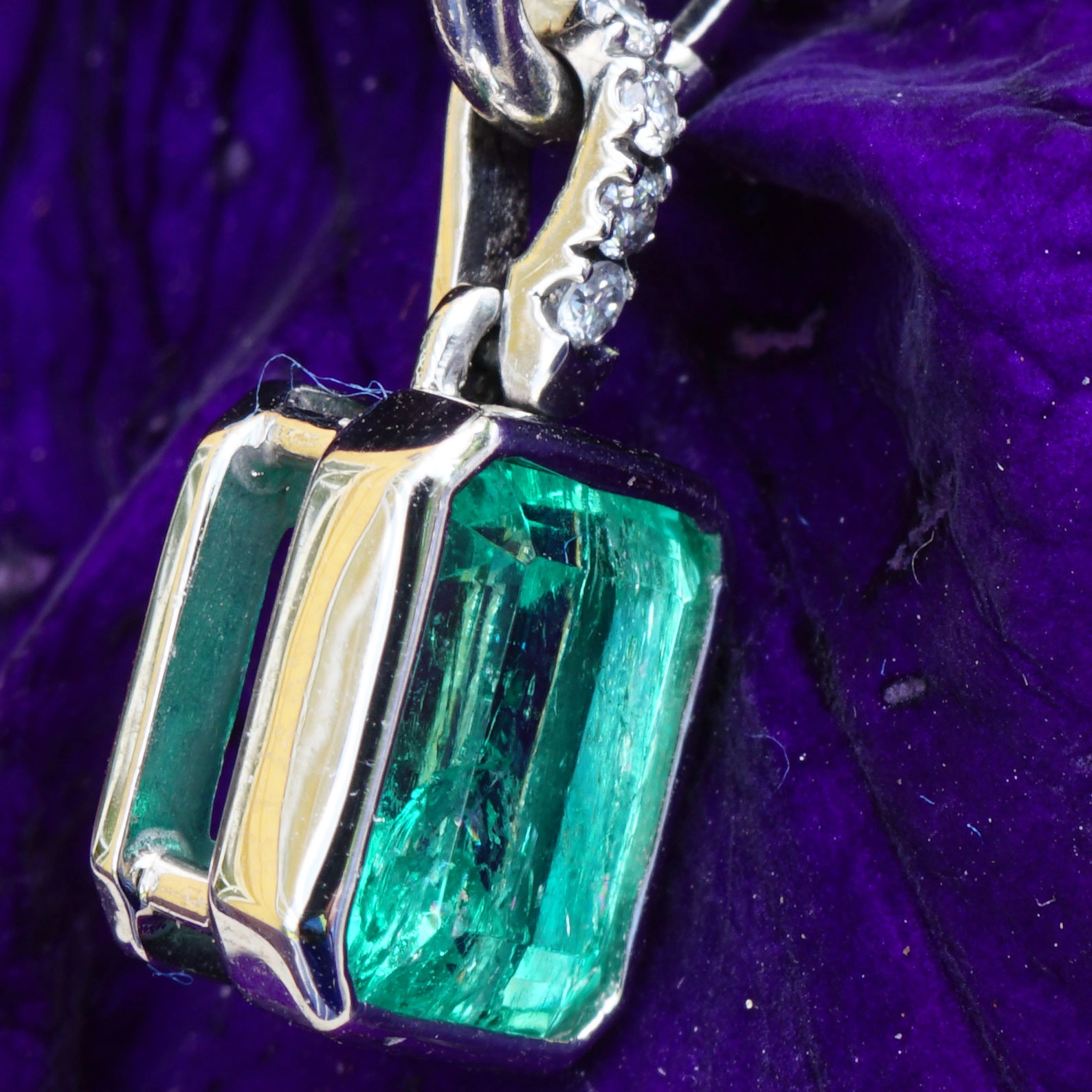 Smaragd Anhänger  900er Platin 1.07 ct ...echte Kolumbianer machen Spaß