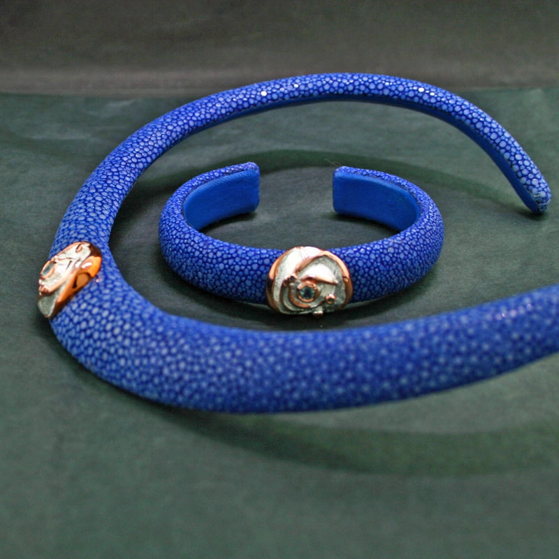 Topas-Saphir-Armreif, 925/-Silber