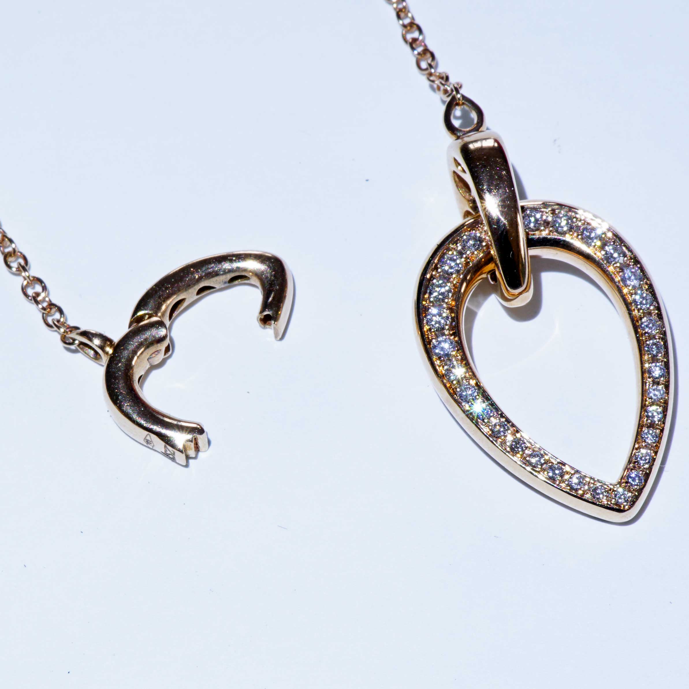 Brillant Collier 750er Rosegold 0.71 ct TW VS ...Bella Italia...hochwertige moderne Kette in 74 cm
