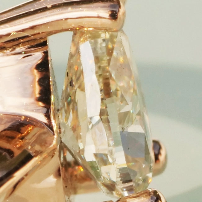 Fancy Yellow Diamant Ring NATURFARBE Pear 0.50 ct 750er GG Silhouette Schmuck Bentner-