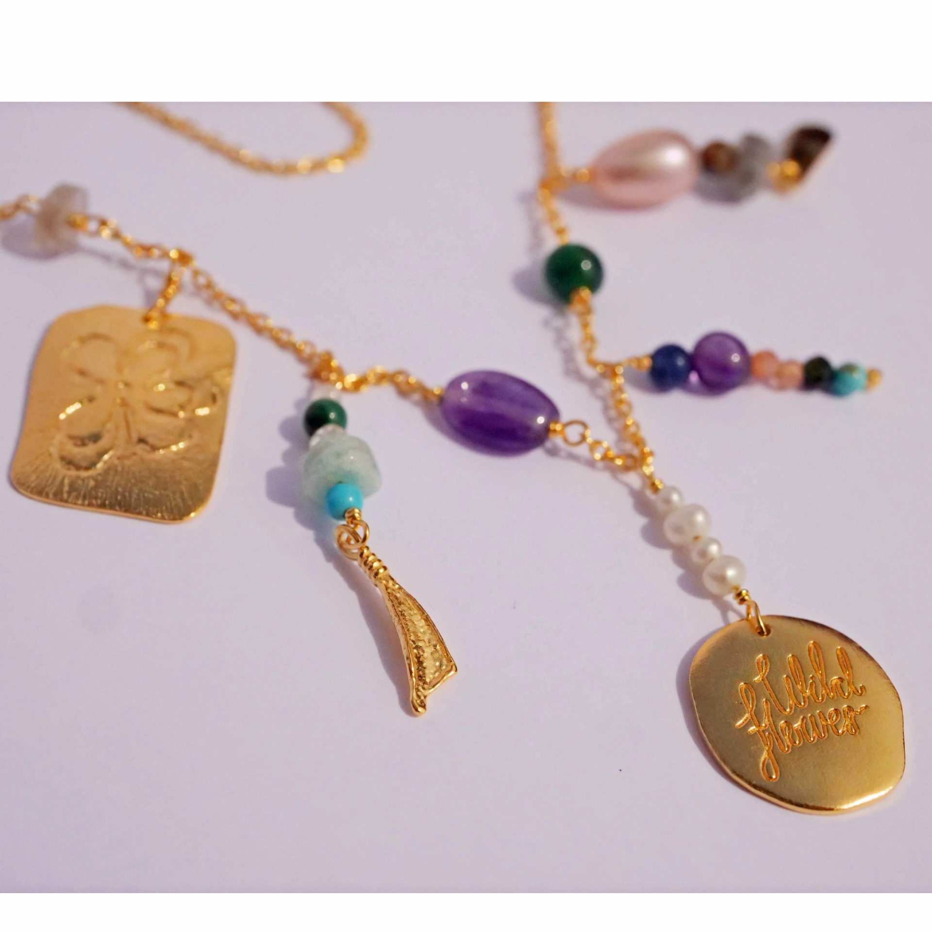 Collier Celia 925er Silber vergoldet Wild Flowers at Heart designed by Maanesten Dänemark-