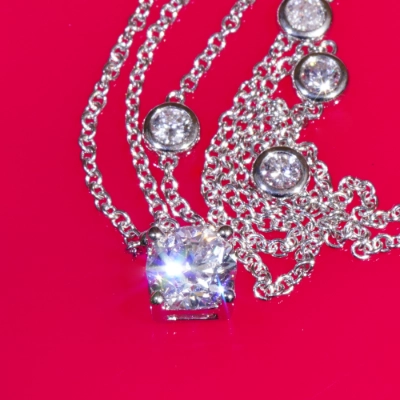 Brillant Collier rund 0.60 ct E hochfeines weiss SI2 5.25-5.31x3.39 mm GIA Gutachten 750er Weissgold