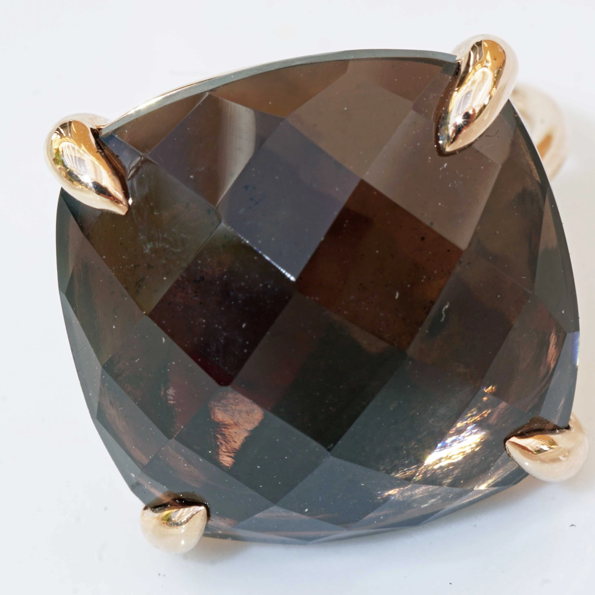 Rauchquarz Ring XXL 750er Rosegold made in Valenza (Italien)..toller vielseitiger Kombinationsring