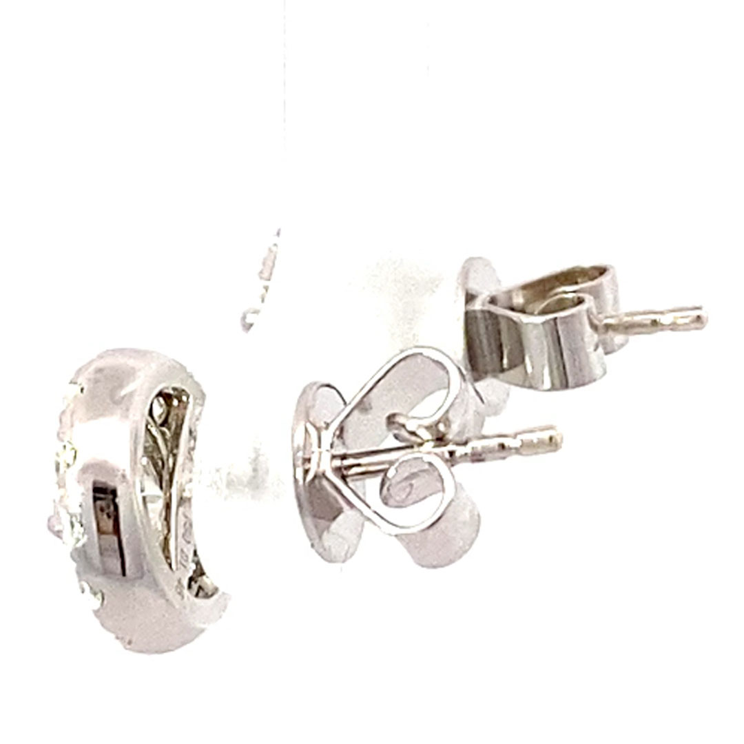 GIA zertifizierte 1.46 ct TW / VVS-VS Brillant Ohrstecker 750er Weissgold 9,2 mm Durchmesser