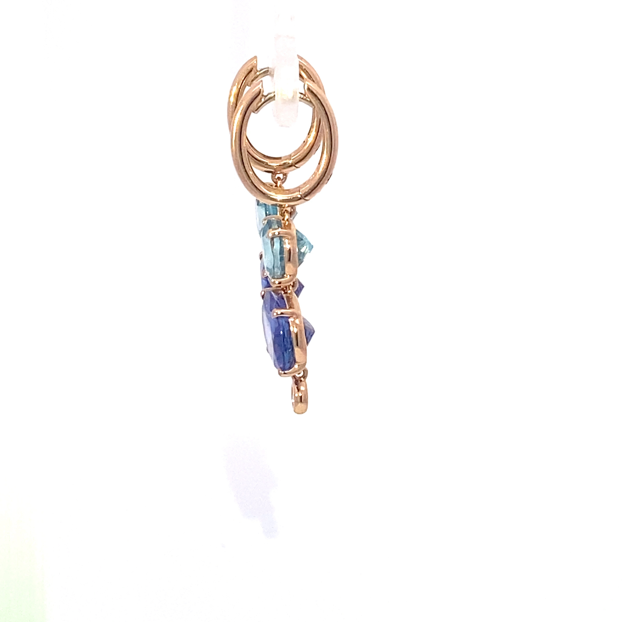 Tansanit Zirkon Brillant Ohrhänger 750er Rosegold...Knaller Farben 6.71 ct 4.84 ct 0.09 ct