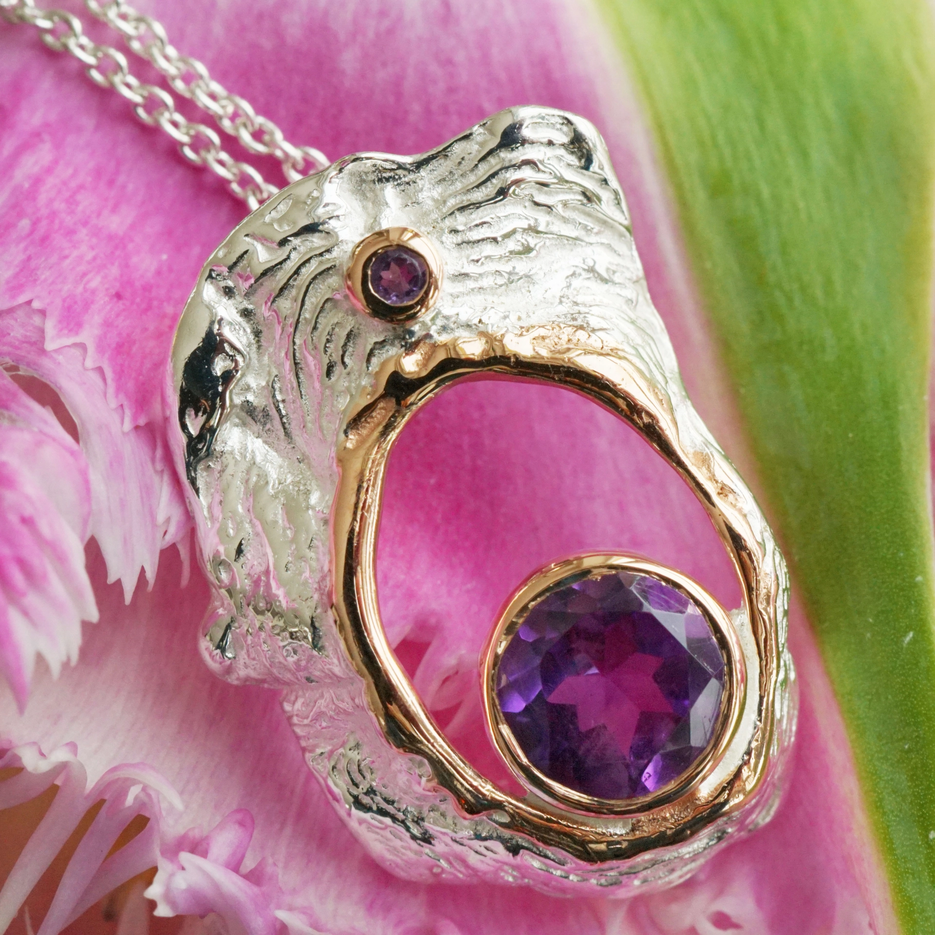 Set:Amethyst Anhänger und Ohrhänger 925er Silber Stand by me tolle Amethystqualität