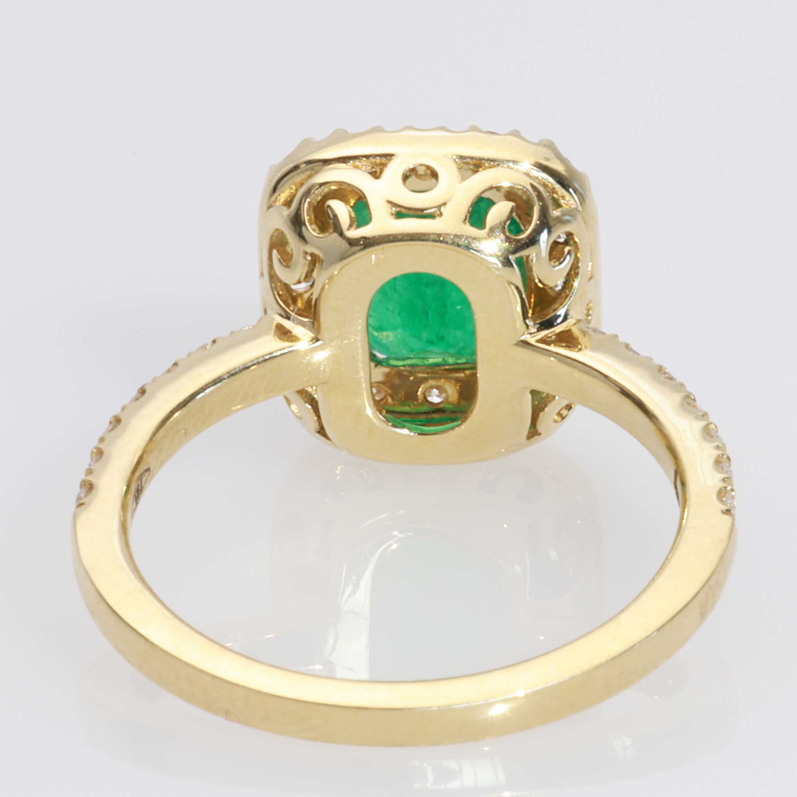Smaragd Brillant Ring 1.532 ct / 0.55 ct 750er Gelbgold – König der Edelsteine