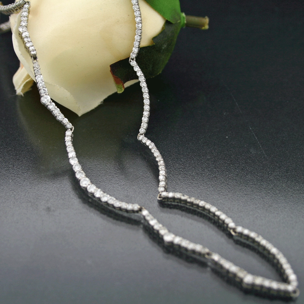 Brillant-Collier, 850/-Platin, ca. 5.00 ct