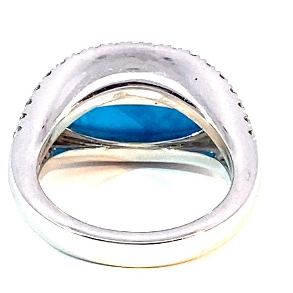 Paraibafarbener Neon Apatit Brillant Ring 750er Weissgold  7.50 0.66 ct TW VS Edelschmiede