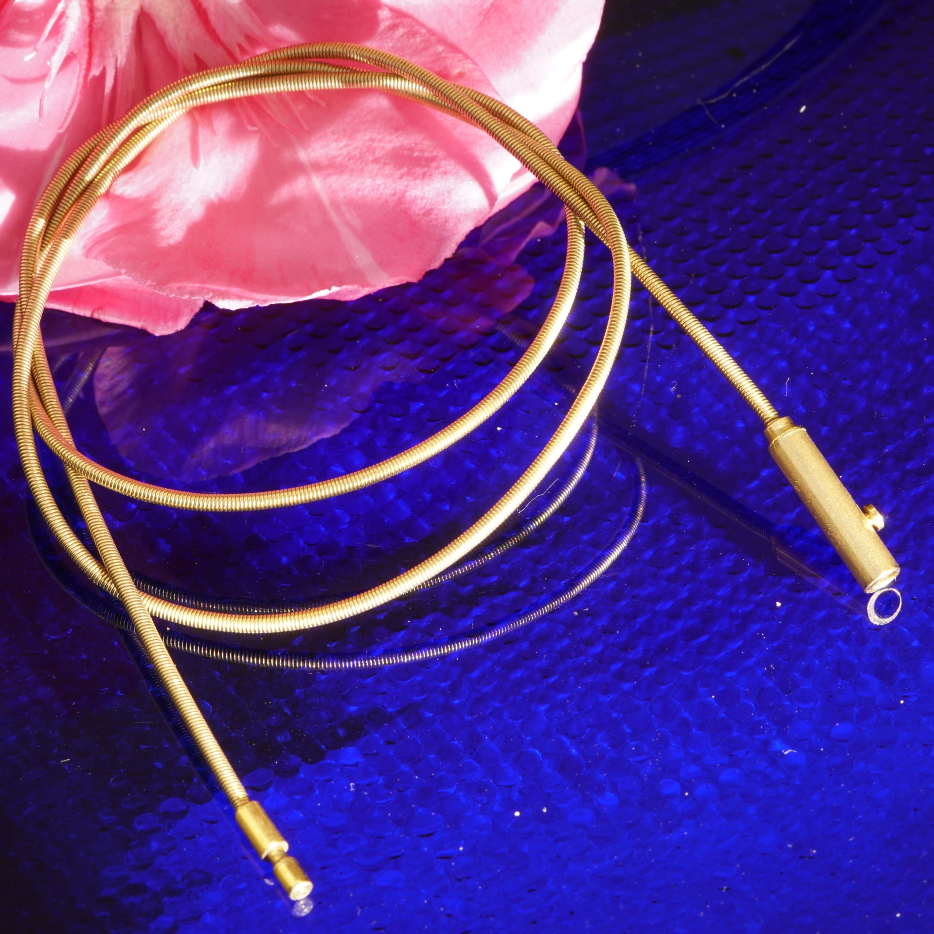 Spiralgolddraht Schnur in 750er Gelbgold gebraucht 1,2 mm 40 cm lang 5,66 Gramm