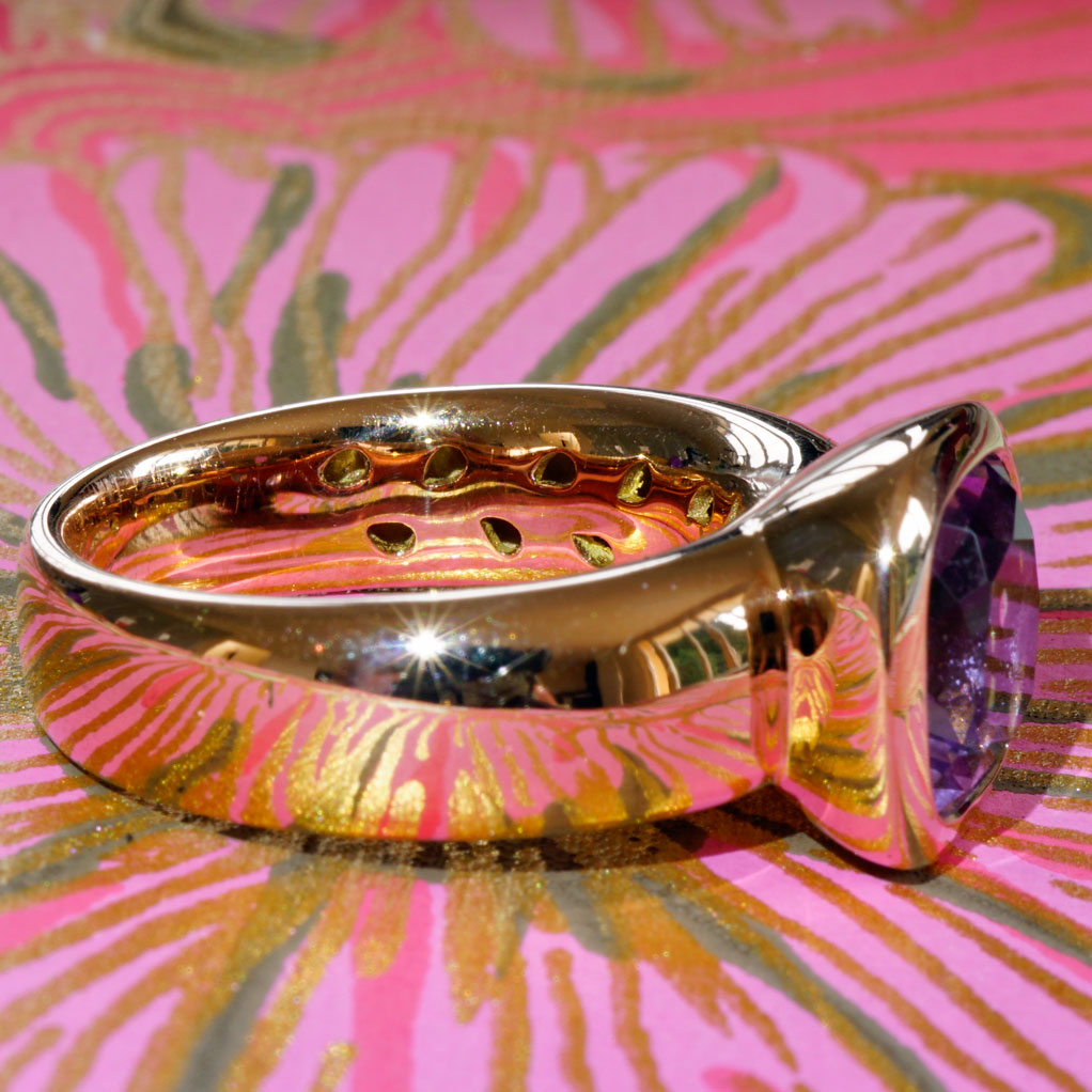 Amethyst Ring 750er Rosegold Valenza .....bella Italia....kleiner Kardinalring...so trendy