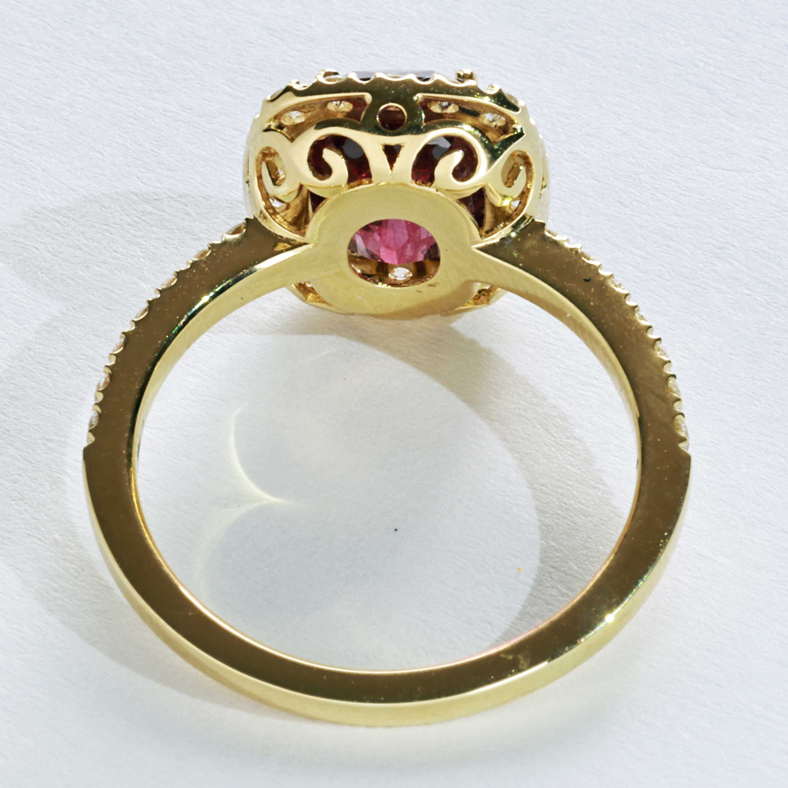 Rhodolith Brillant Ring 3.34 ct 0.55 ct 750er Gelbgold...schöner als der teuerste Rubinring