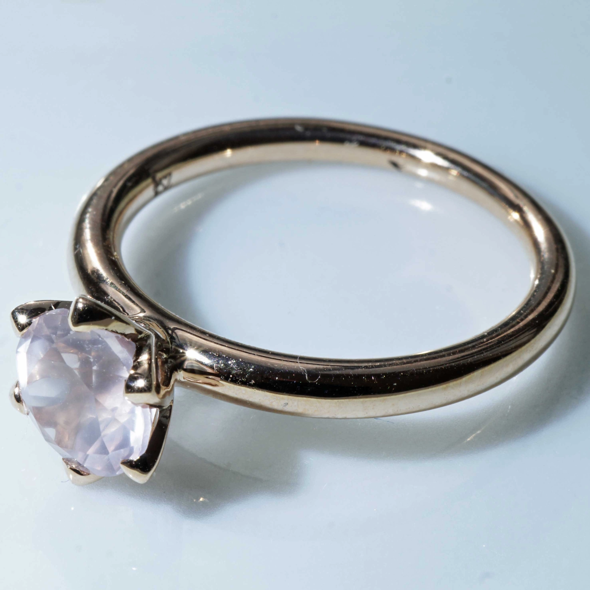 Bestseller Kombinationsring..Rosenquarz Ring in 750er Rosegold hergestellt in Valenza...toll massiv