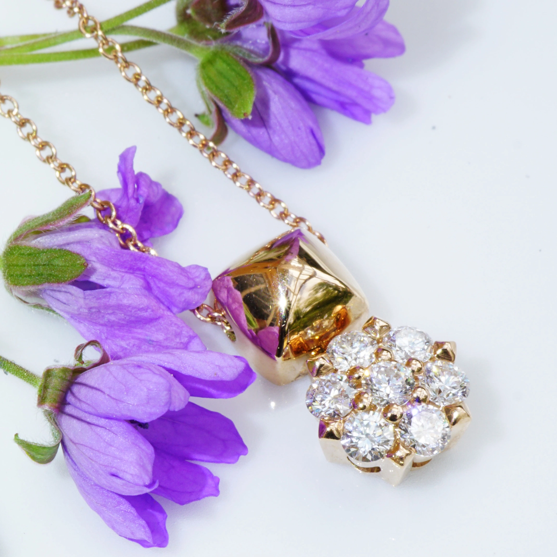 Brillant Anhänger mit Kette 750er Rosegold 0.39 ct...Bella Italia...hochwertiger Brillantschmuck Ros