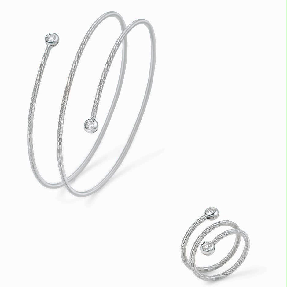 Brillant Armband und Ring mehrreihig IVY in 750er Gelbgold 0.20 ct TW SI von Silhouette Schmuck Bentner