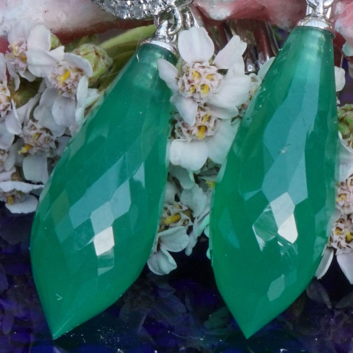 Ohrhänger Brillant Achat Mondstein BALI MOONSHINE 17 ct 750er Gold SW 4.320.-Euro