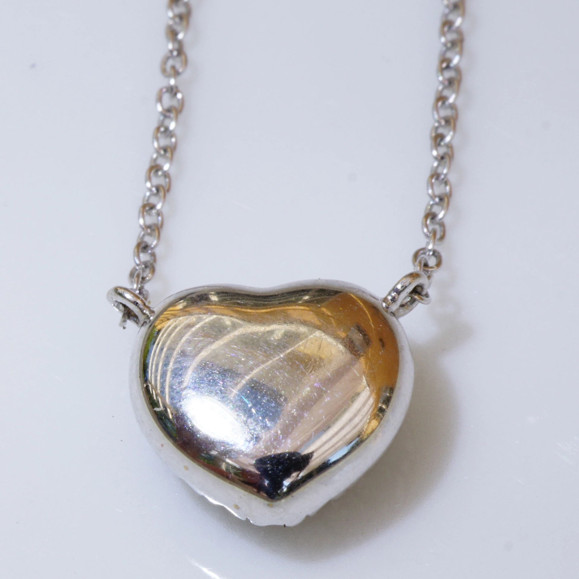 Brillant Saphir Herz Collier 750er Weissgold 0.60 ct 0.16 ct...in der Glücksfarbe Orange-Gelb