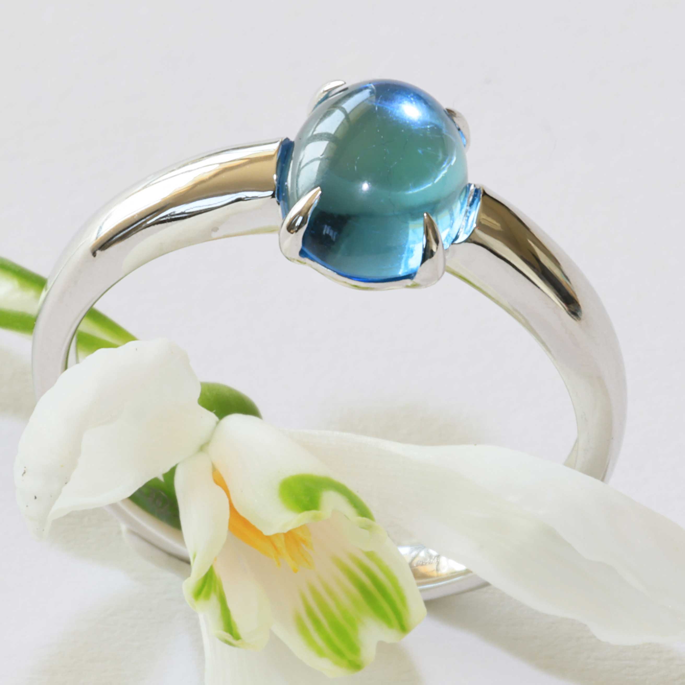 Blautopas Ring 750er Weissgold Ocean Blue....süsse Versuchung...made in Italy...hochwertig 