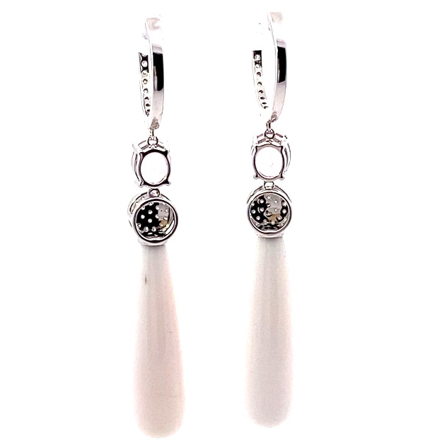 Spinell Brillant Perlmut Ohrhänger 750er Weissgold 0.47 ct TW VS Mine Tadschikistan 2.15 ct tolles Pink