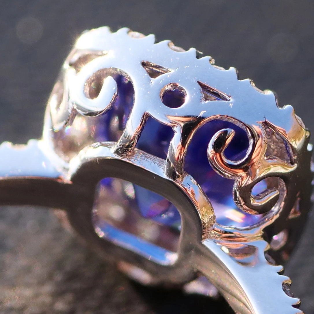 Tansanit Brillant Ring 750er Weissgold 2.70 ct 0.40 ct AAA+ Tolle Qualität Blaulilie