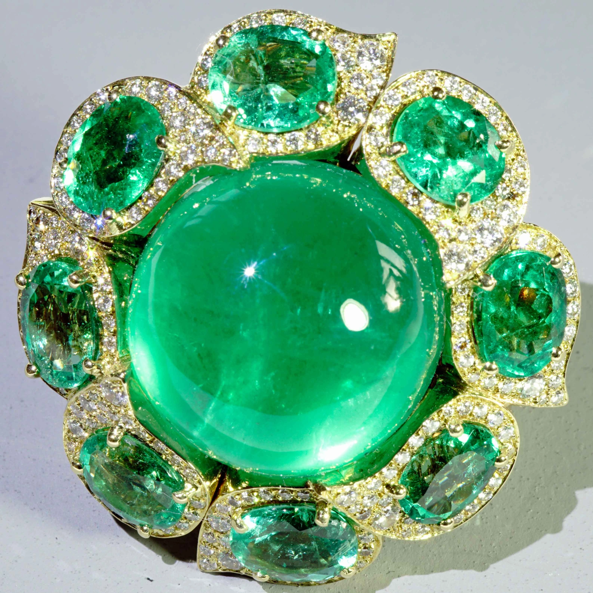 Smaragd Brillant Ring 45 ct High Class Schmuck! Gigantische Größe und Qualität