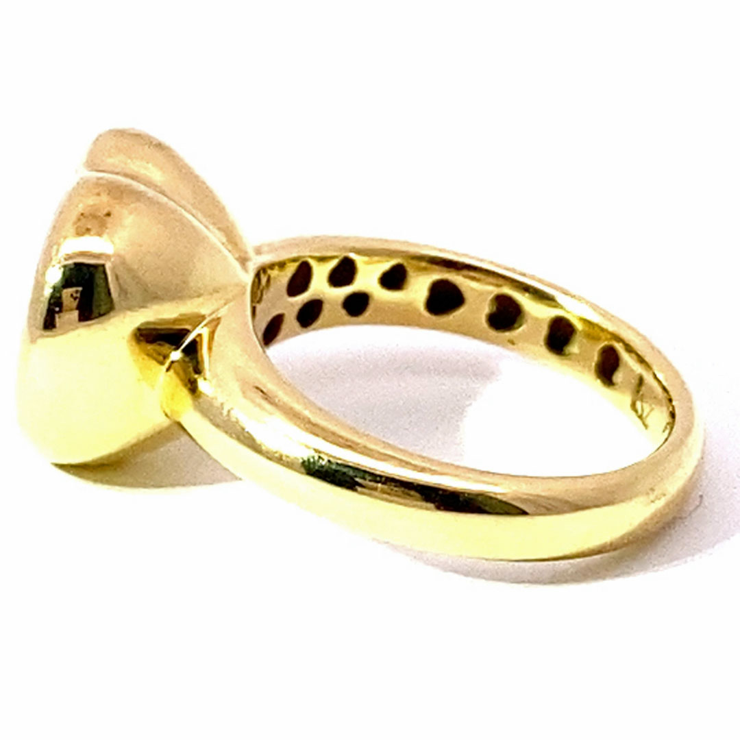 Peridot Herz Ring 750er Gelbgold 6.33 ct made in Valenza... ein grüner moderner Herzring  in massiv Gold