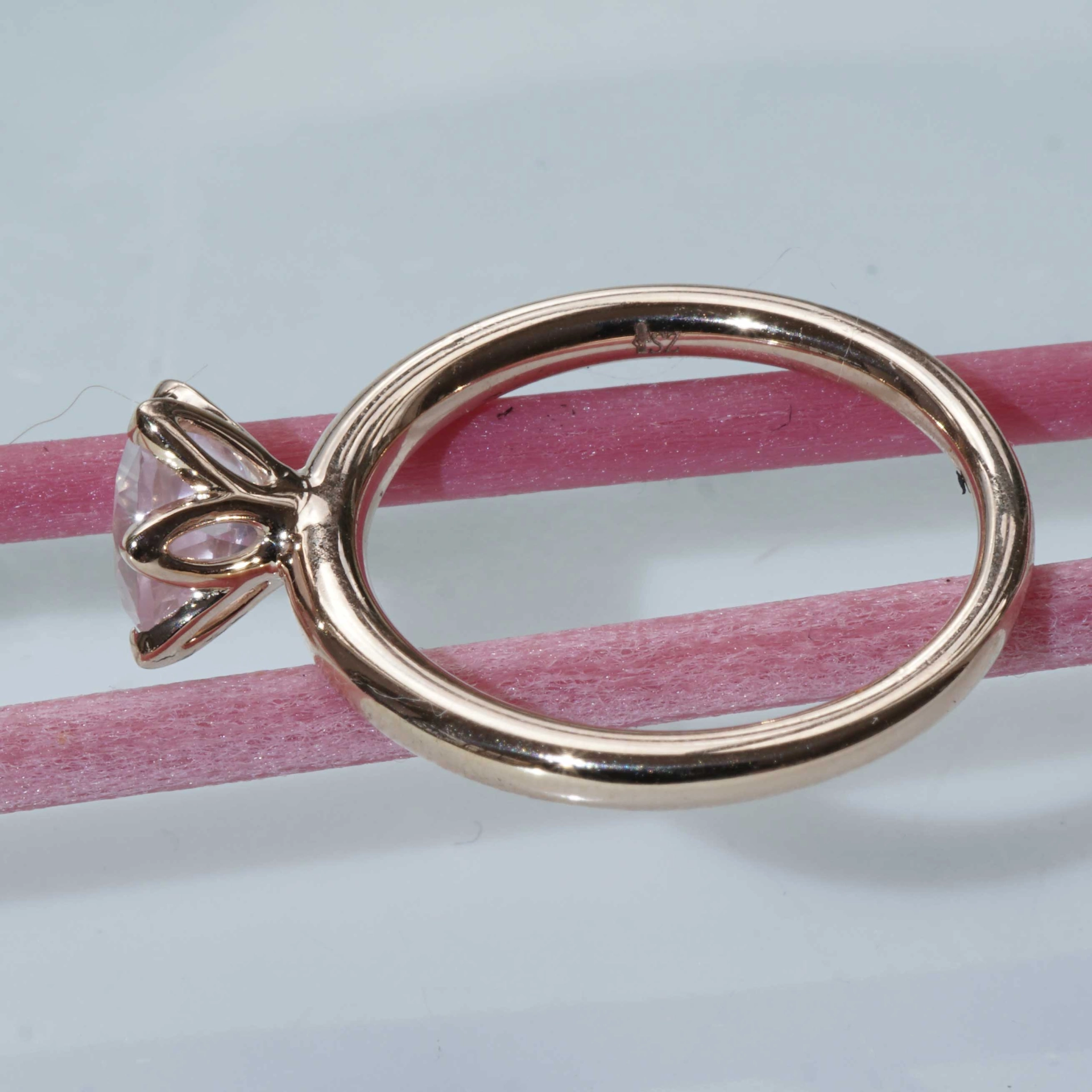 Bestseller Kombinationsring..Rosenquarz Ring in 750er Rosegold hergestellt in Valenza...toll massiv