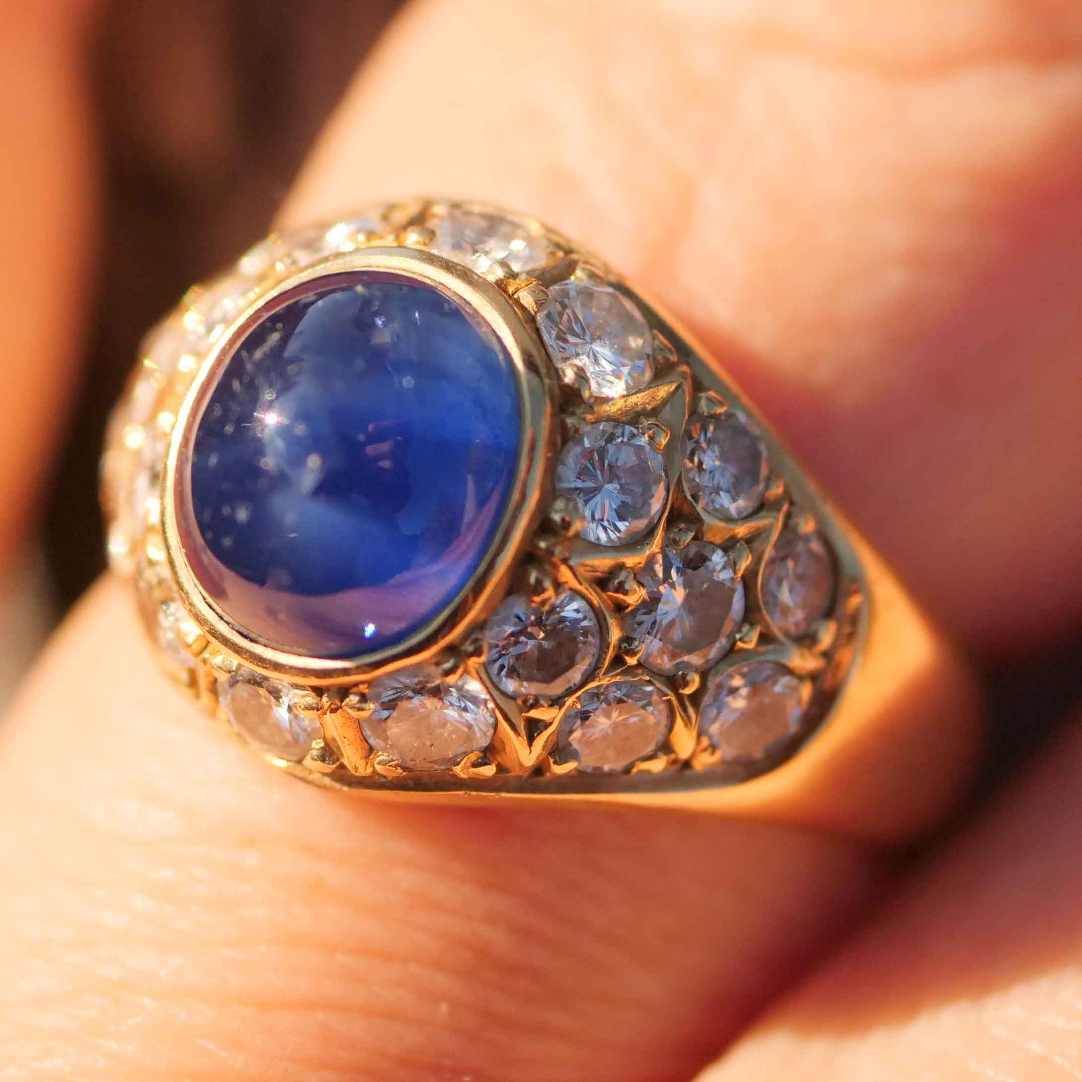 Saphir Brillant Ring 750er Gelbgold 1.44 ct TW-W VS-SI Material Gold 880.-Euro