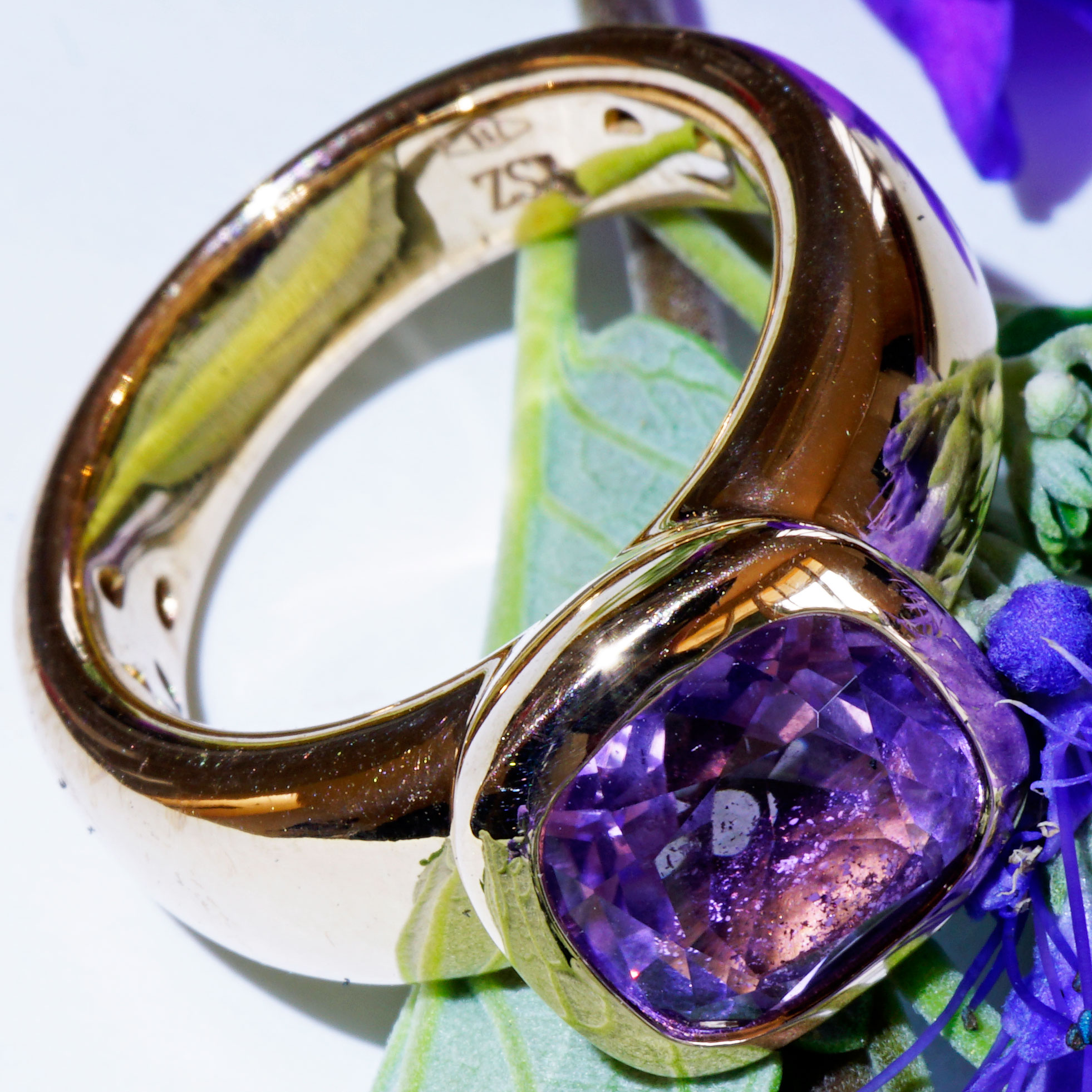 Amethyst Ring 750er Rosegold Valenza .....bella Italia....kleiner Kardinalring...so trendy