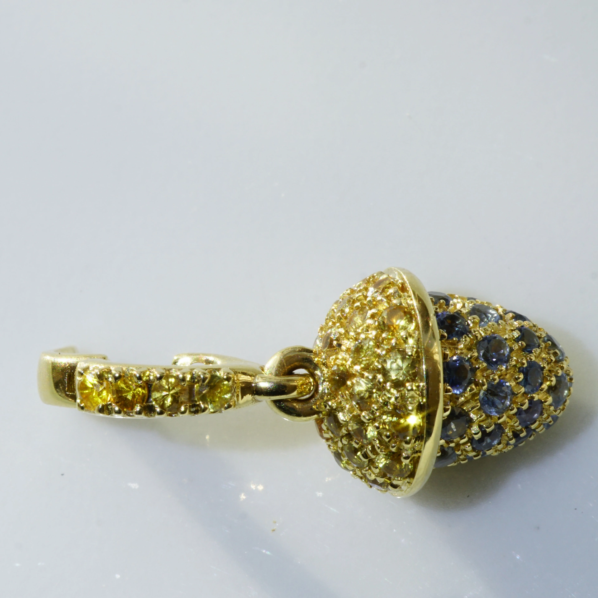 Saphir Drop Anhänger/Clip 750er Gelbgold...wie niedlich ist der denn..gelb-blau