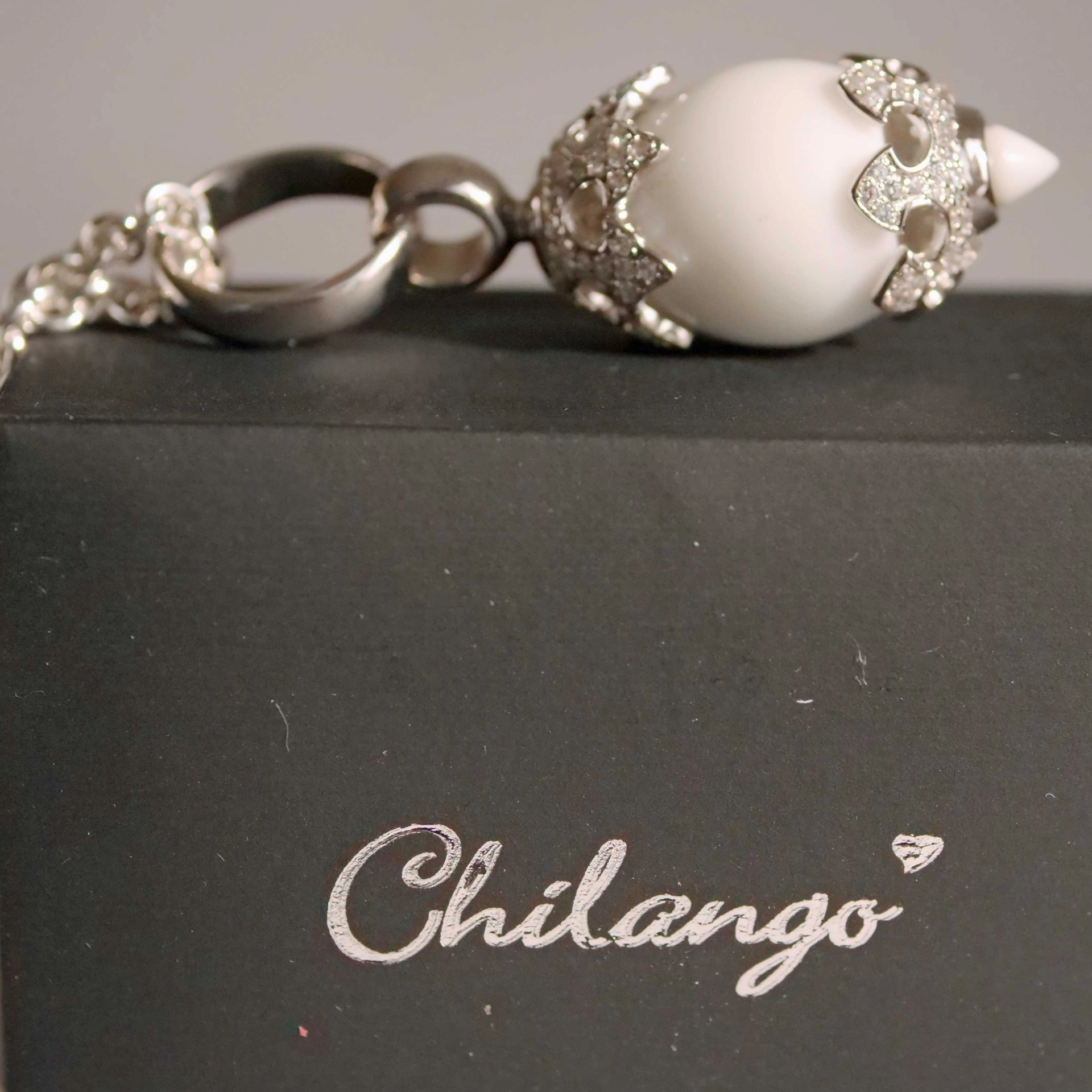 Original Chilango Anhänger Crystal Light White Onyx white Circonia 925er Silber