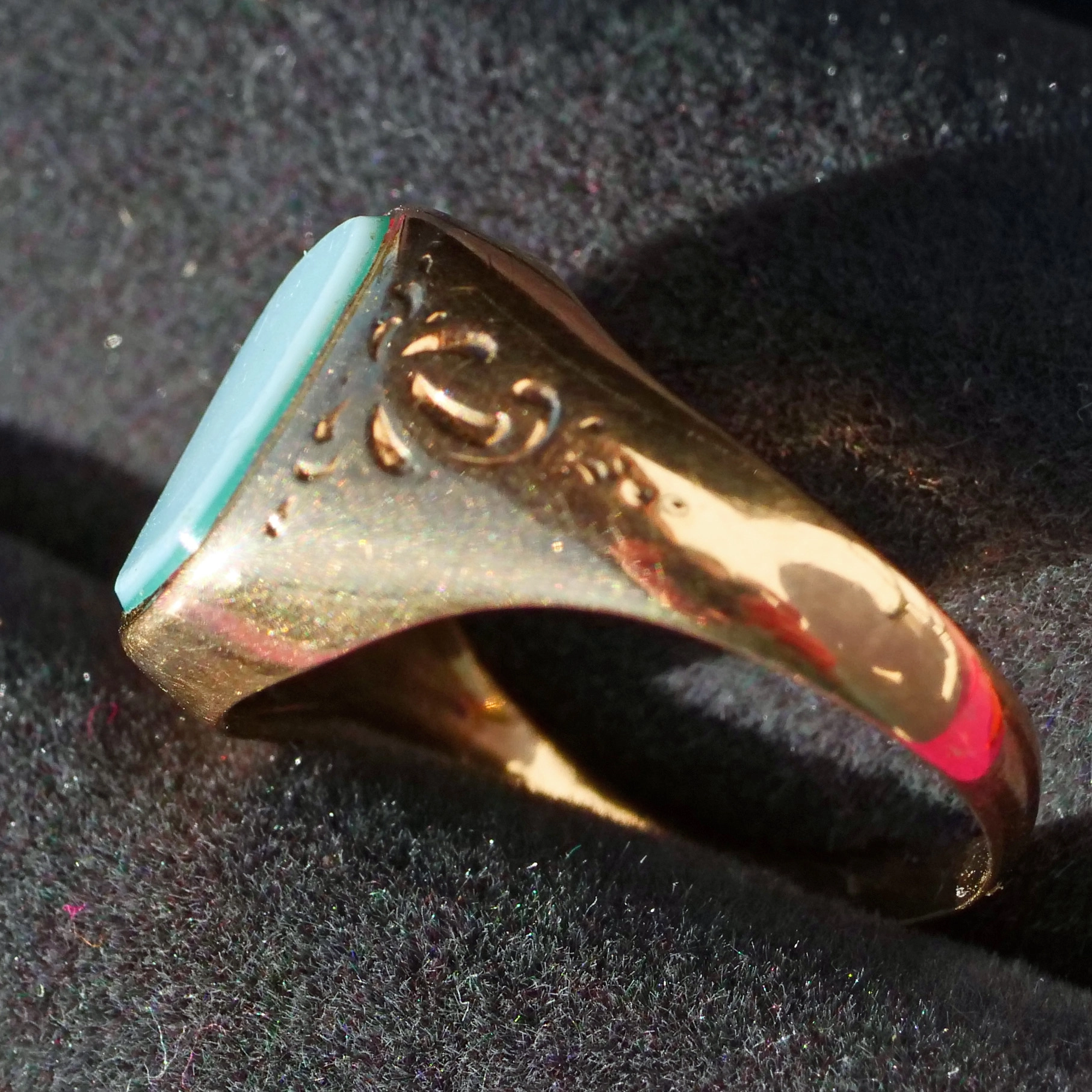 Lagenstein Ring 585er Gelbgold Vintage um 1940 2,7 Gramm