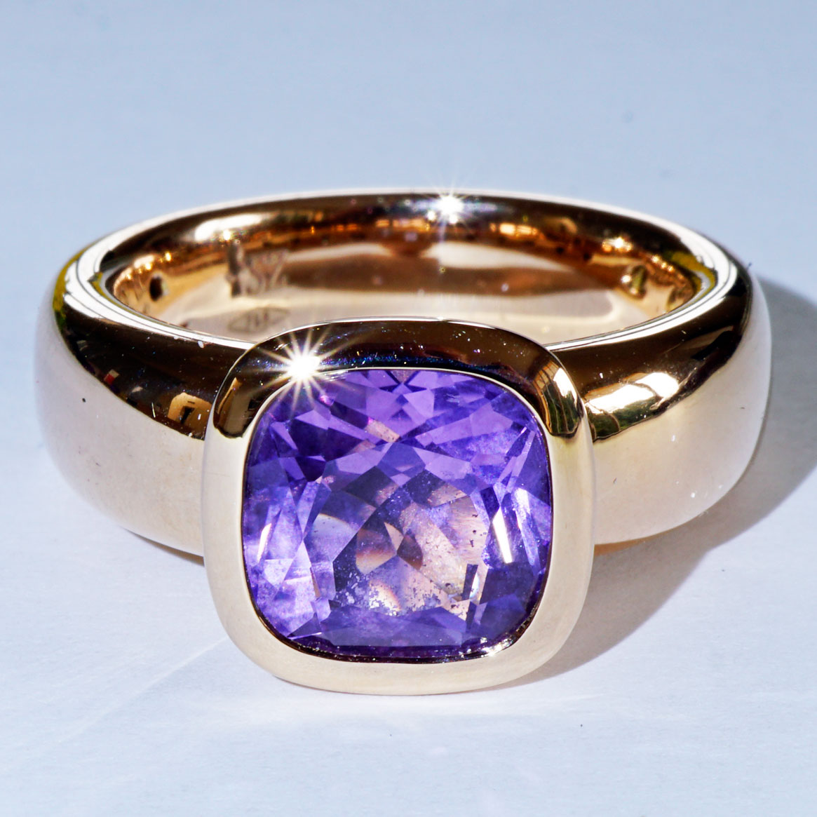Amethyst Ring 750er Rosegold Valenza .....bella Italia....kleiner Kardinalring...so trendy