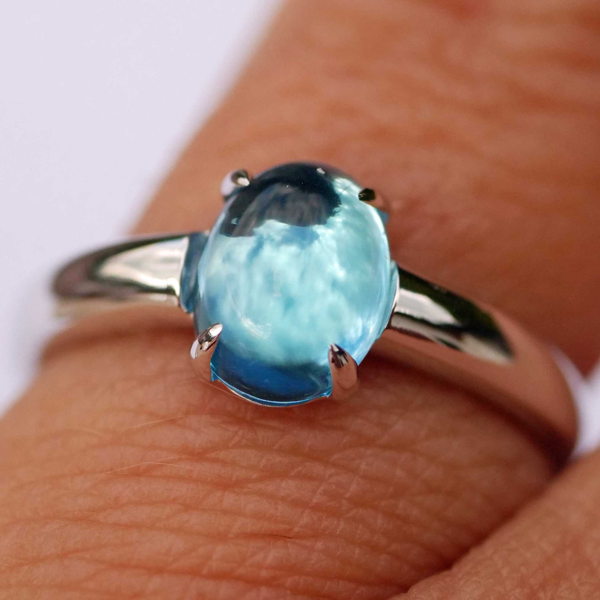 Blautopas Ring 750er Weissgold Ocean Blue....süsse Versuchung...made in Italy...hochwertig 