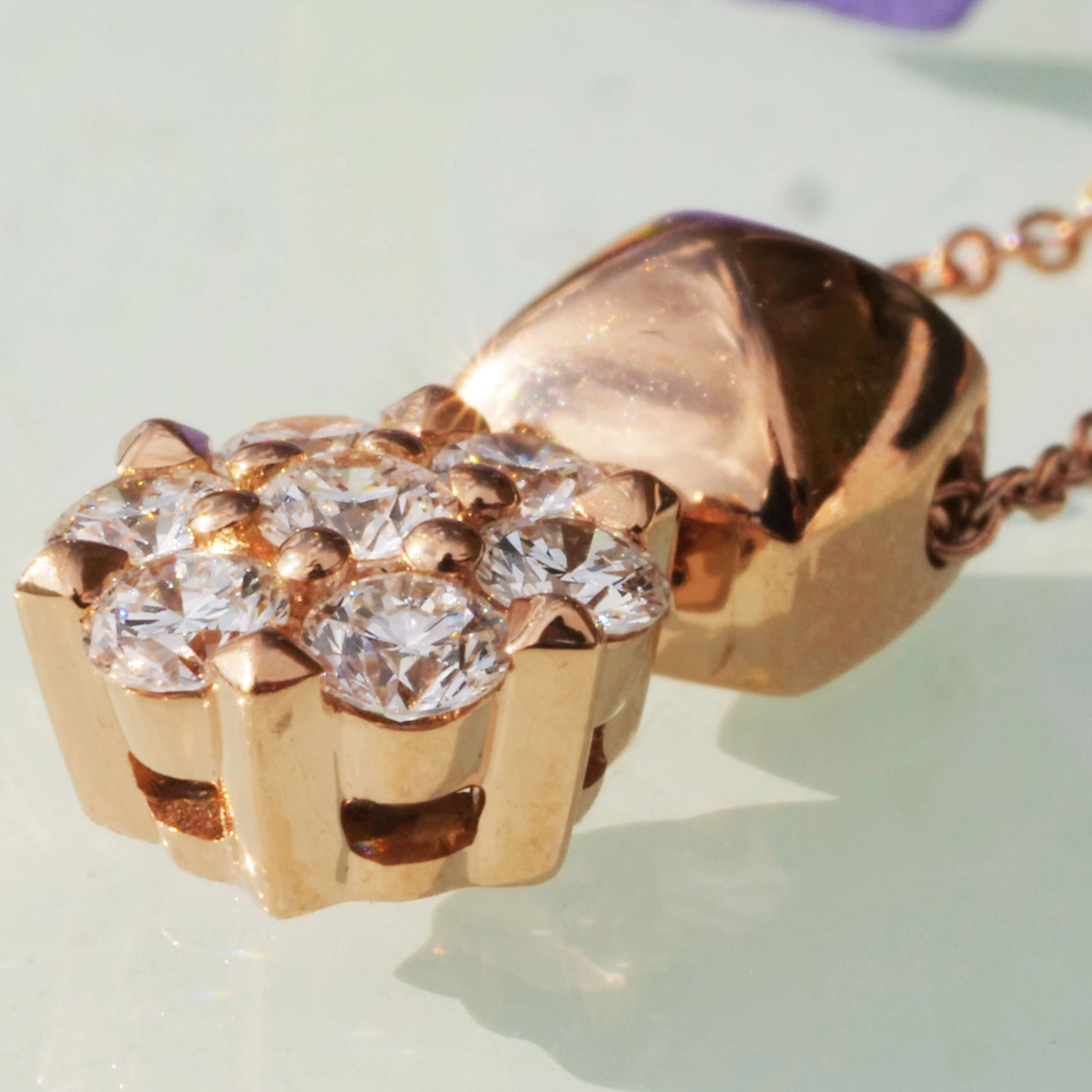 Brillant Anhänger mit Kette 750er Rosegold 0.39 ct...Bella Italia...hochwertiger Brillantschmuck Ros