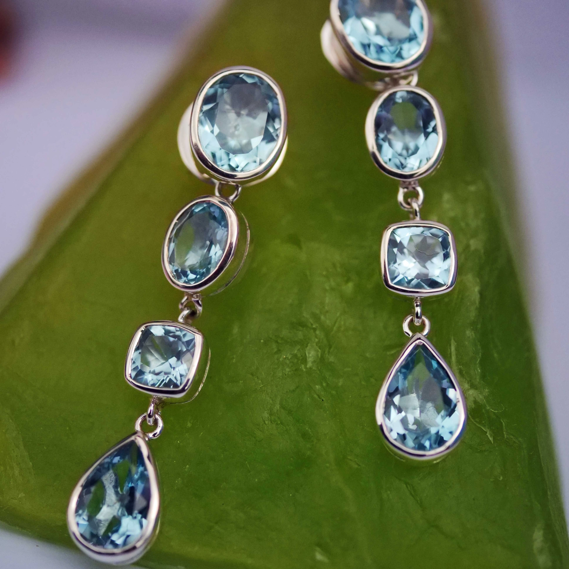 Original Chilango Ohrhänger Ocean Legends Blue Topaz 925er Silber aushängbar