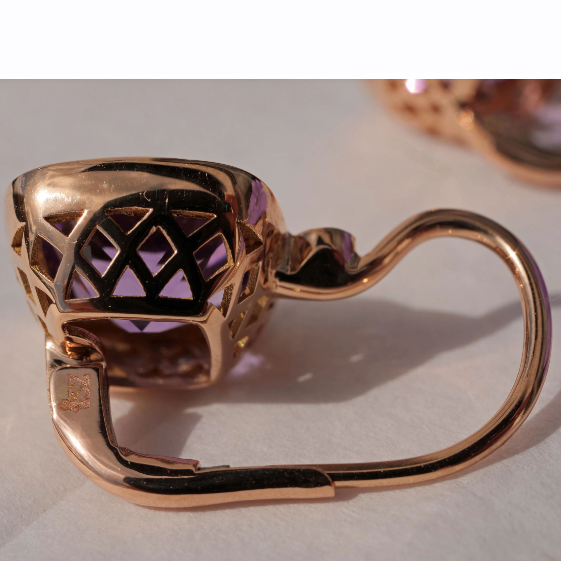 Ohrhänger Amethyst Brillant 750er Rosegold...5.70 ct...edel angefertigt in Italien