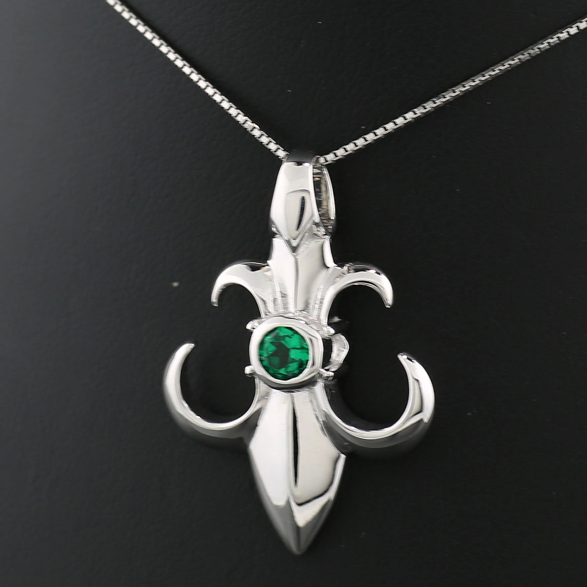BOURBONEN LILIE Anhänger/Kette 0.25 ct MUZO SMARAGD 750er-Gold