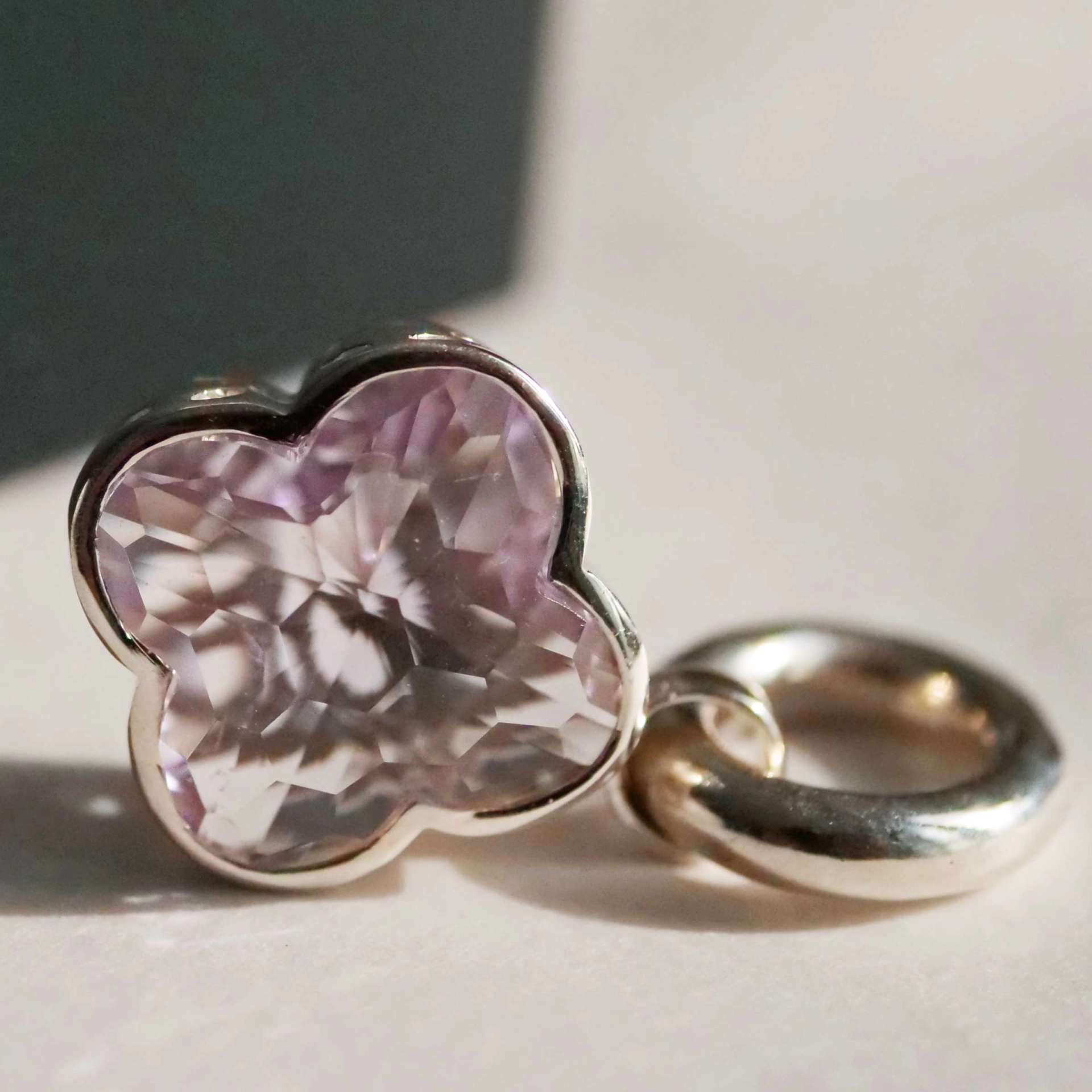 Original Chilango Amethyst flieder  Anhänger Lilly Flower 2 out of Nature 925er Silber toller Schlif