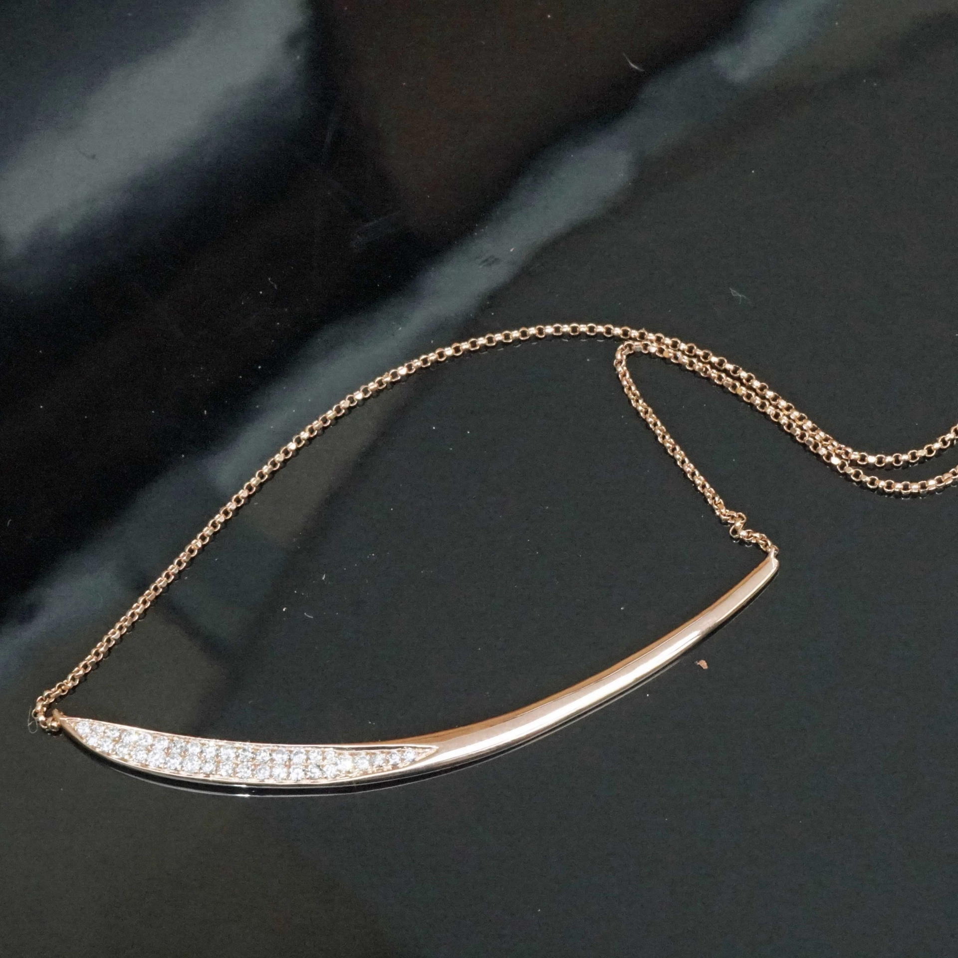 Brillant Collier 0.35 ct 750er Rosegold 36 Vollschliff Brillanten elegantes modernes Design