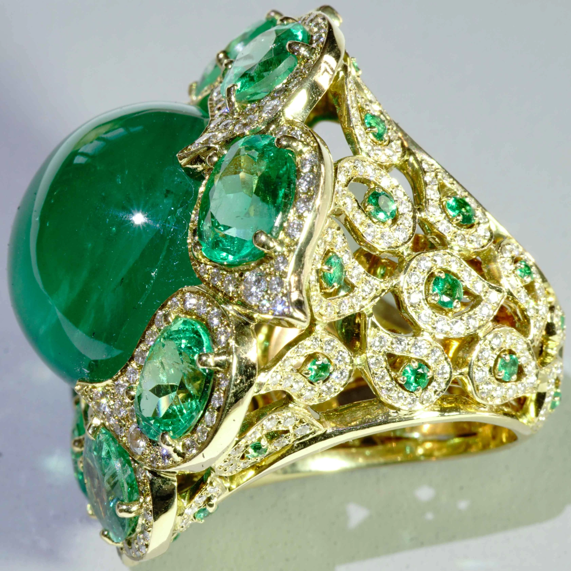 Smaragd Brillant Ring 45 ct High Class Schmuck! Gigantische Größe und Qualität