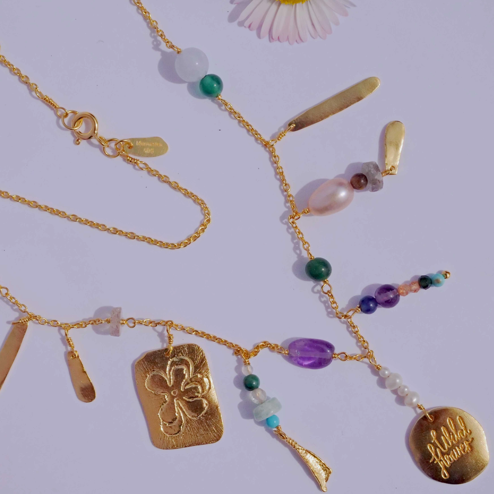 Collier Celia 925er Silber vergoldet Wild Flowers at Heart designed by Maanesten Dänemark-