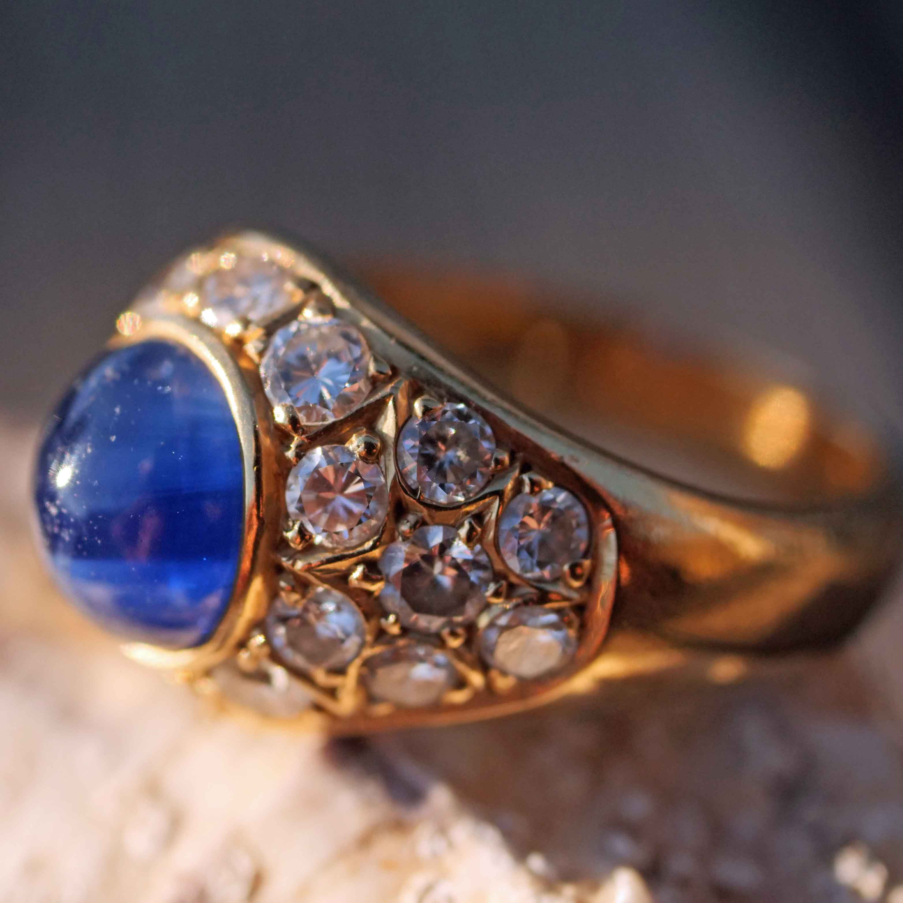 Saphir Brillant Ring 750er Gelbgold 1.44 ct TW-W VS-SI Material Gold 880.-Euro