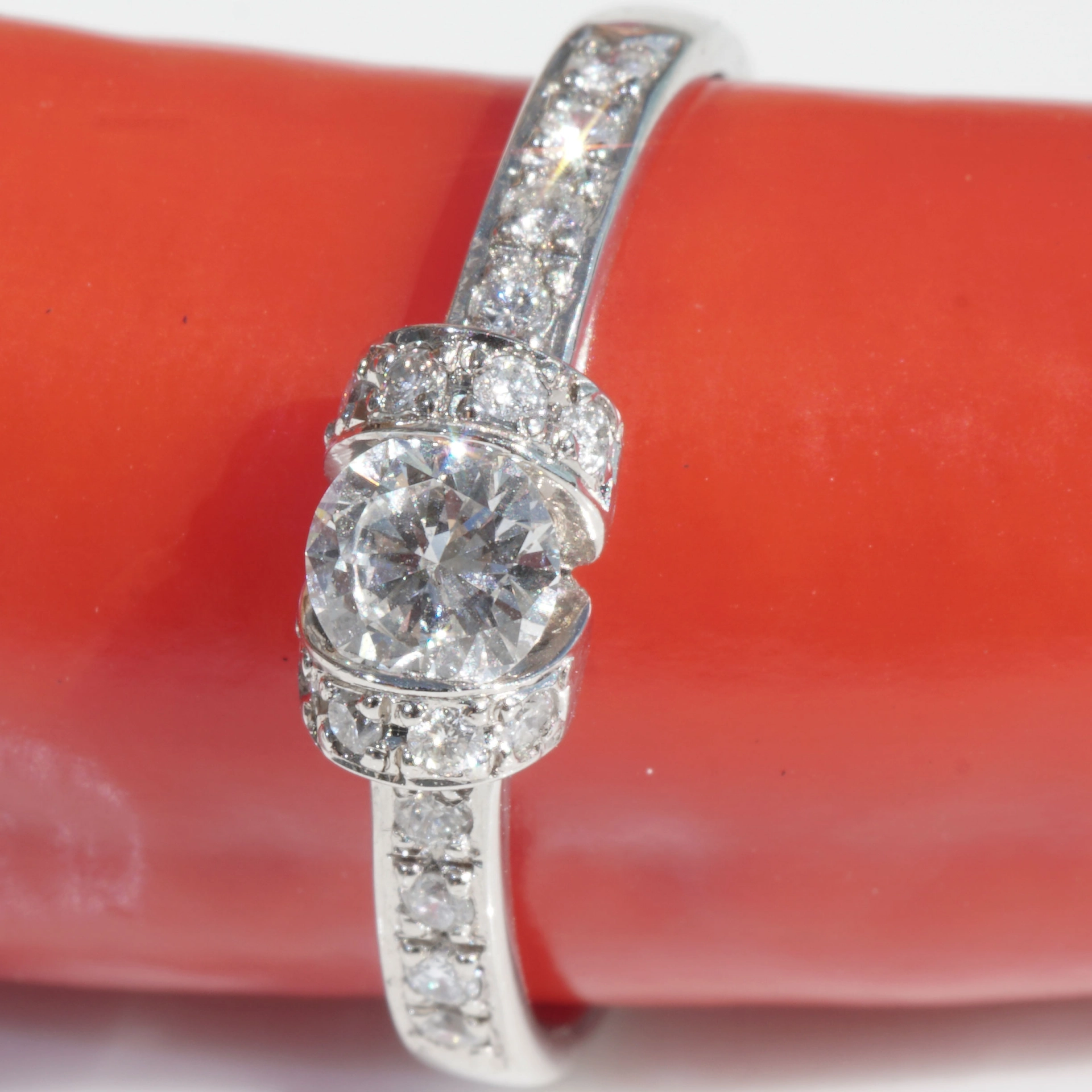 Solitär Brillant Ring 900er Platin 0.337 ct 0.18 ct TW VS-SI Tolle Brillanz Tolles Design