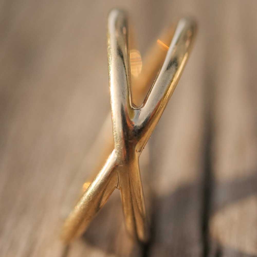 Guido Maria Kretschmer Jewellery Doppelschienen Ring in 375 Gelbgold 17 mm D.