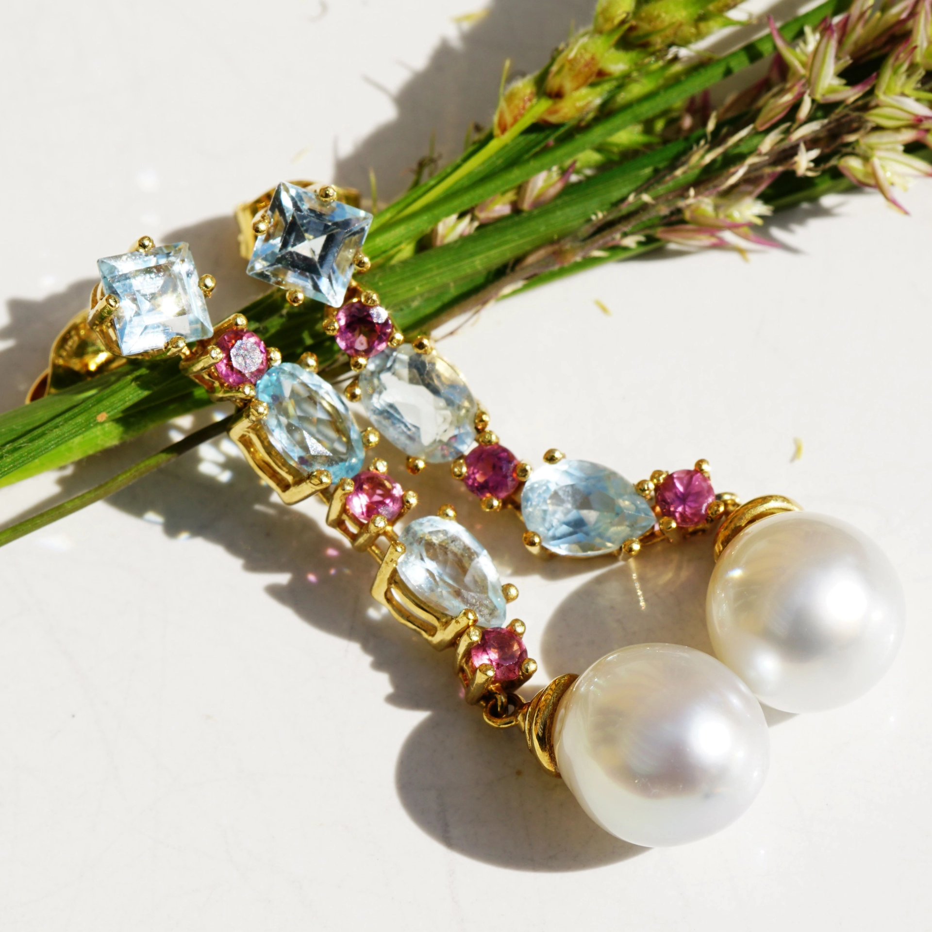 Edelstein Südsee Zuchtperl Ohrhänger 750er Gold Top Qualitäten