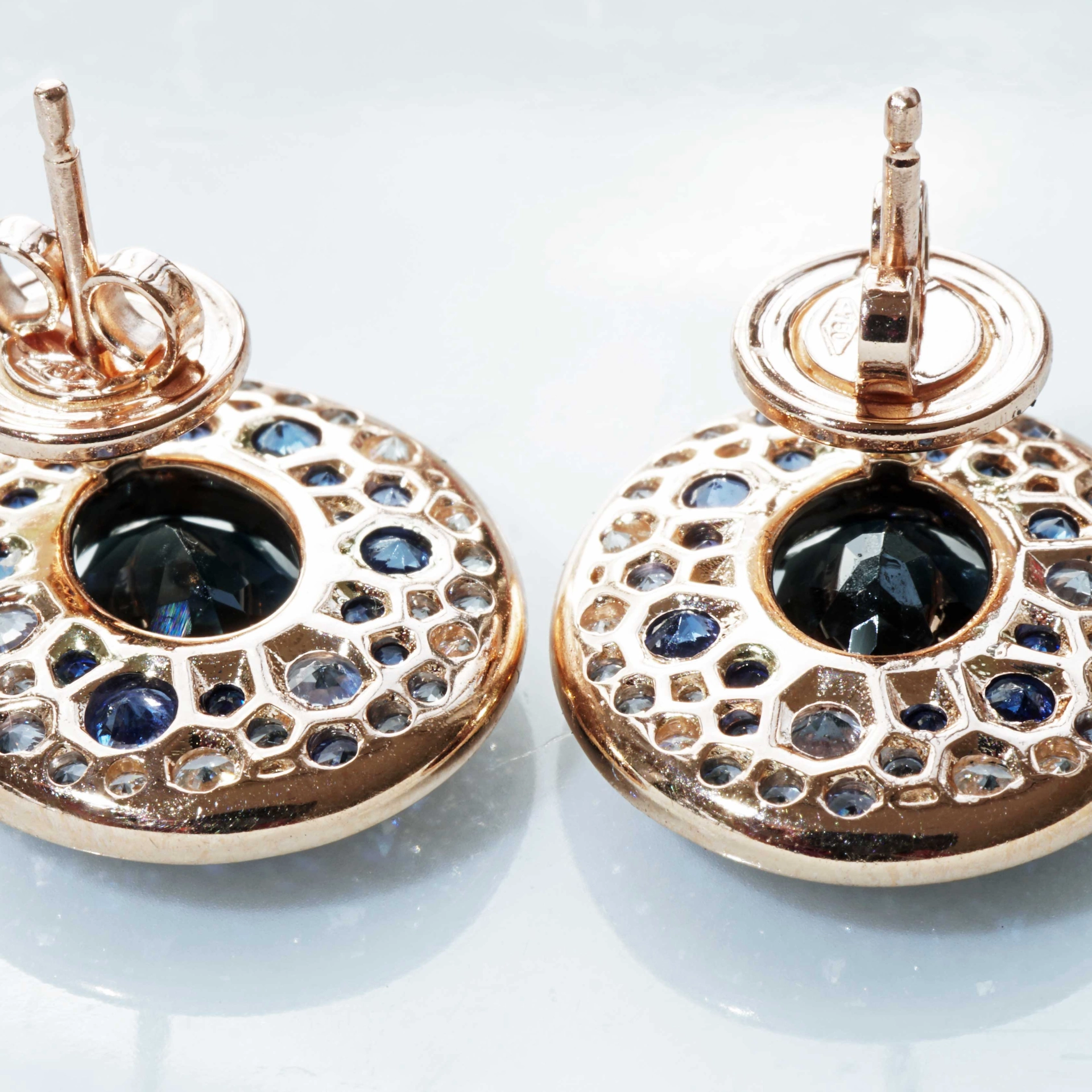 Topas Saphir Brillant Ohrstecker 750er Rosegold.....Power of Magic....mystische Farben