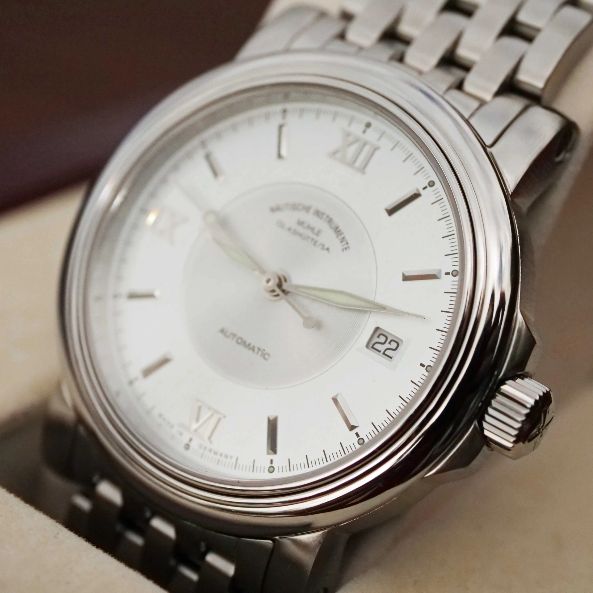 Mühle Glashütte Mercurius Herrenuhr Ref. M1-24-25-600 komplett überholt 9/24