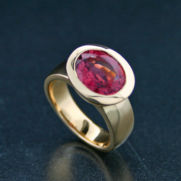 Rosa-Turmalin-Ring, 585/-Rosegold